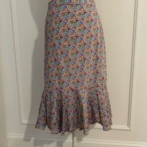 J.Crew Floral Liberty Print Trumpet Skirt, 6, EUC